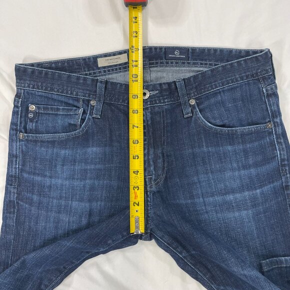 AG Adriano Goldschmied Mens 33x30 Actual The Matchbox Slim Straight Jeans Dark - Picture 6 of 12